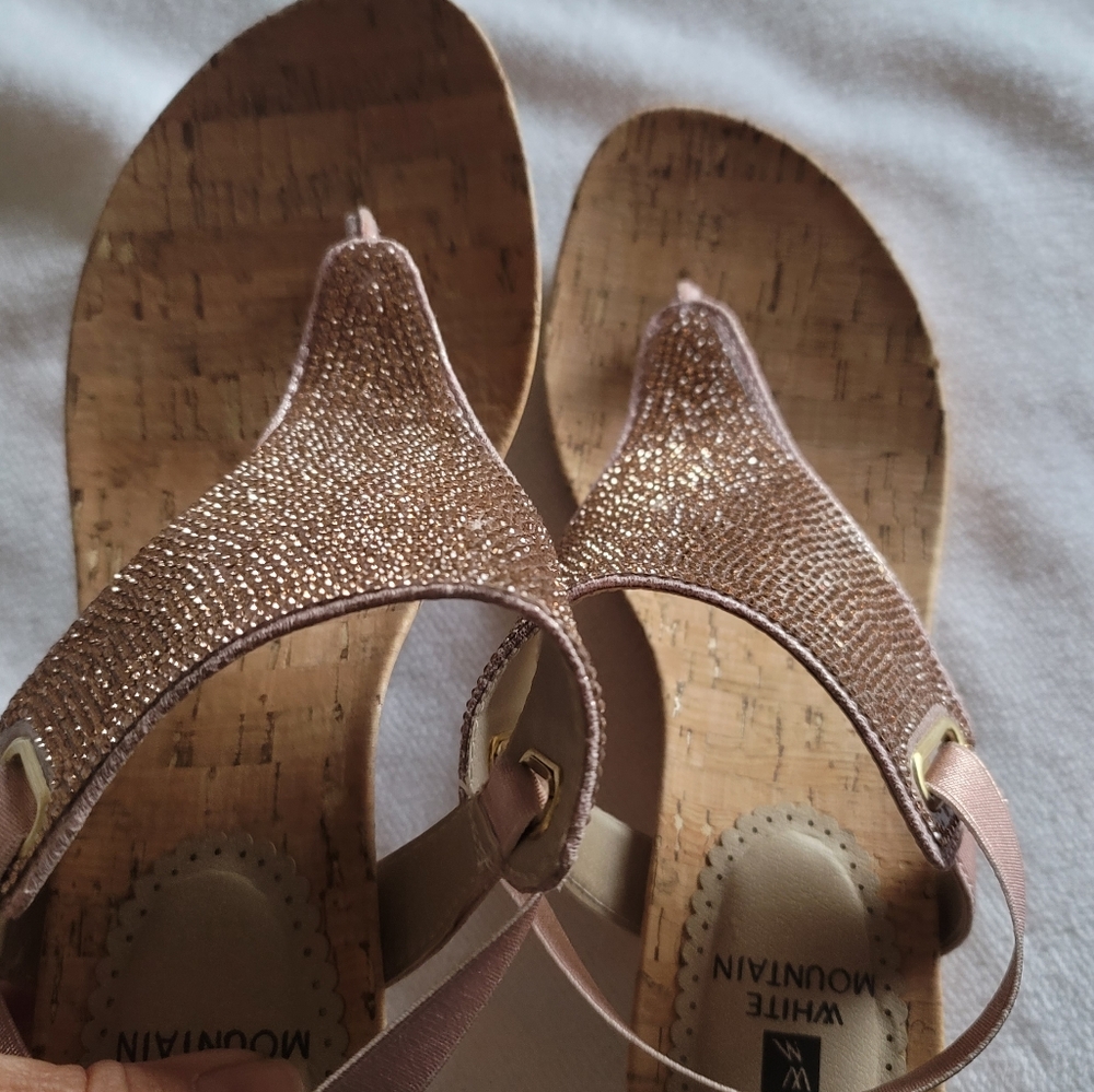 2 pair of white mountains women's sandals